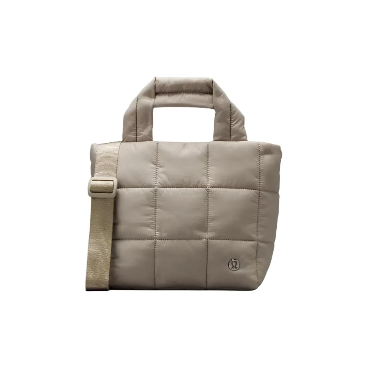 lululemon Стеганый полиуретан через плечо сумка женская светлый кофейный