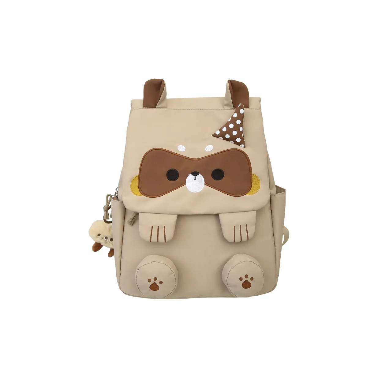 HCXK Нейлон Милый Енот Рюкзак Унисекс Черный Серый Хаки