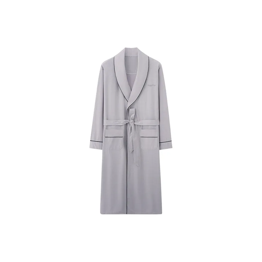 Huggy Kissy Bath Robes Men's Light Gray