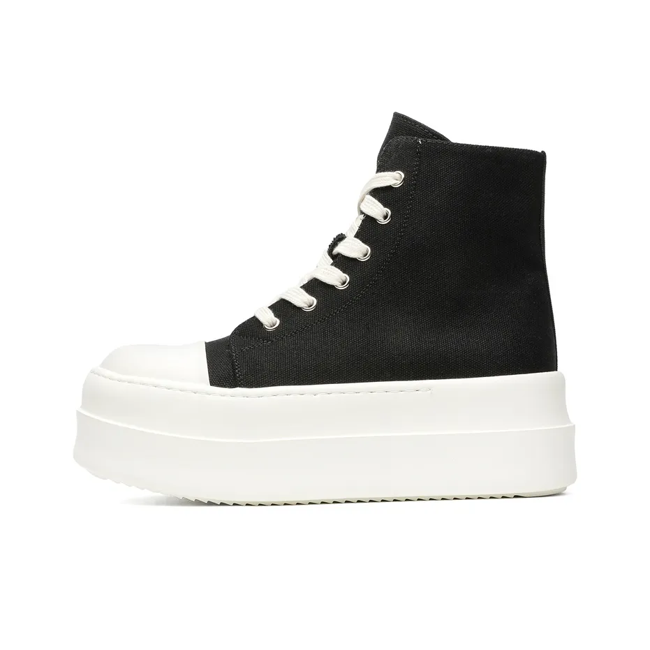 Dounkol Smart And Cool Height Increasing High Top Skateboard Shoes Men's Black White