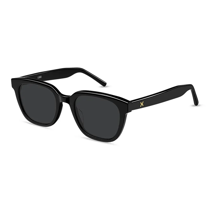 LOHO Plate Frame Square Driving Travel Photography UV Protection Sunglasses Unisex Black Porcelain White