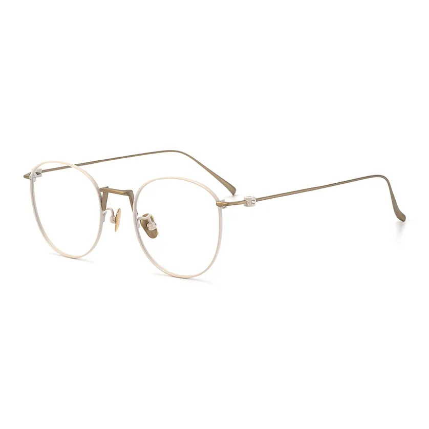 Vitigmu Чистый титан Круглые оправы для очков Унисекс Молоко Розовый Черный Золотой