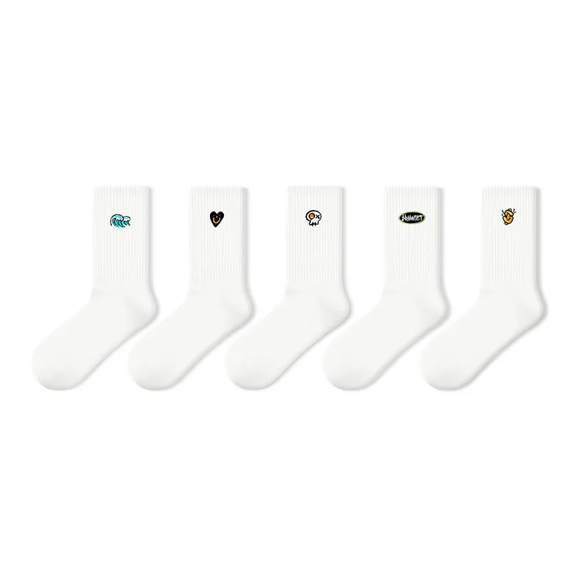 Primeet Mid Calf Socks Unisex 5 Pack Wave Arrival