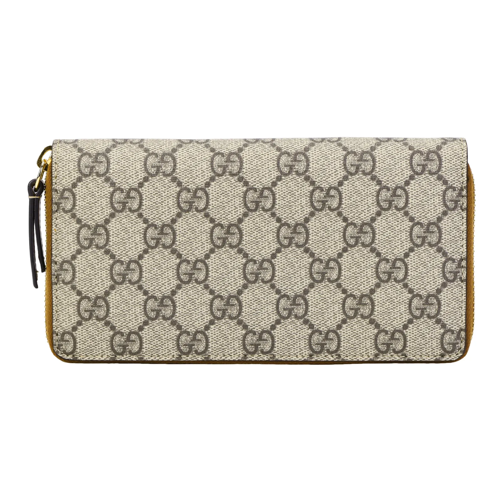 GUCCI Canvas With Leather Wallet Regular Women's Ebony/Brown