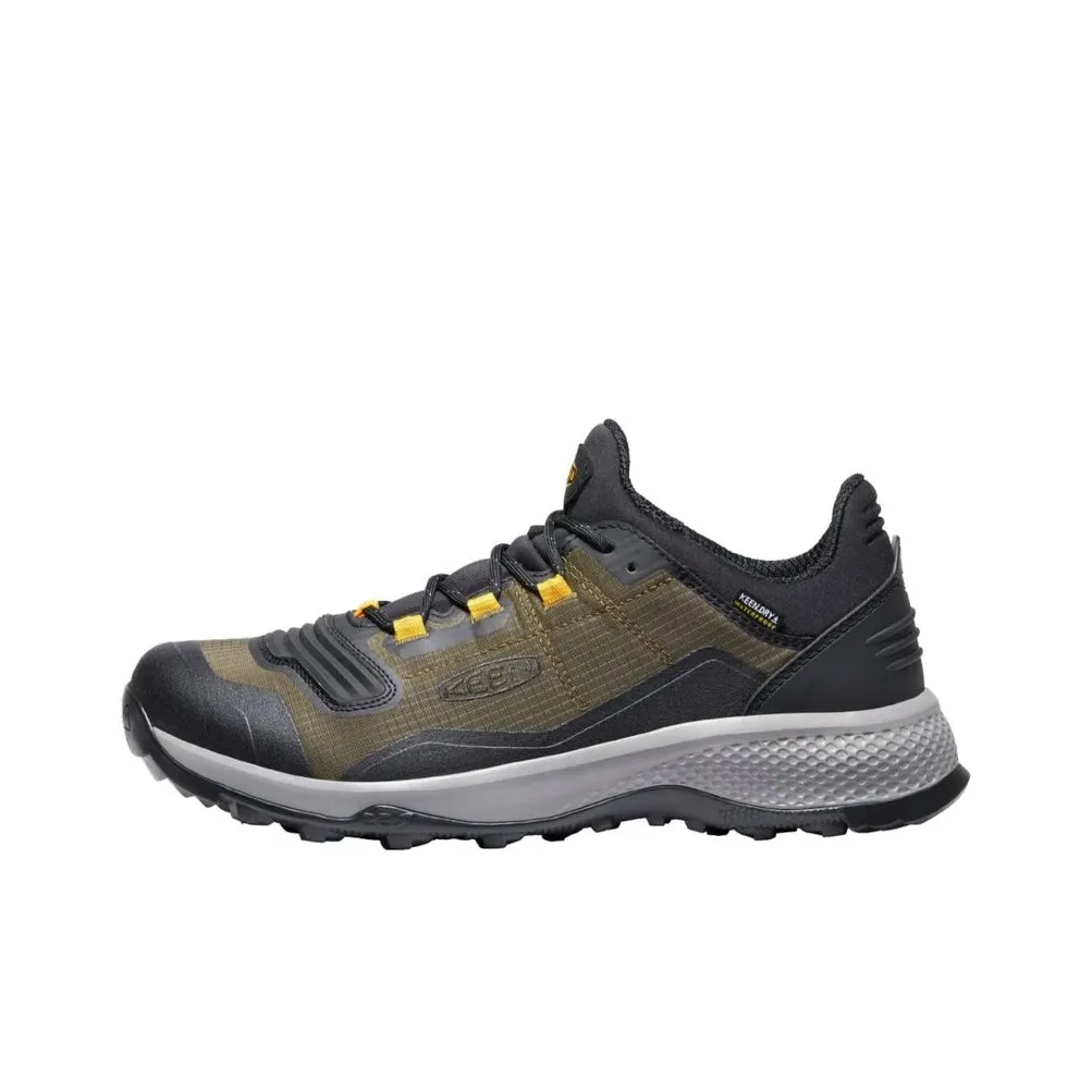 KEEN Tempo Flex WP Wear resistant And Lightweight Low Top Hiking Shoes Men's Green Black