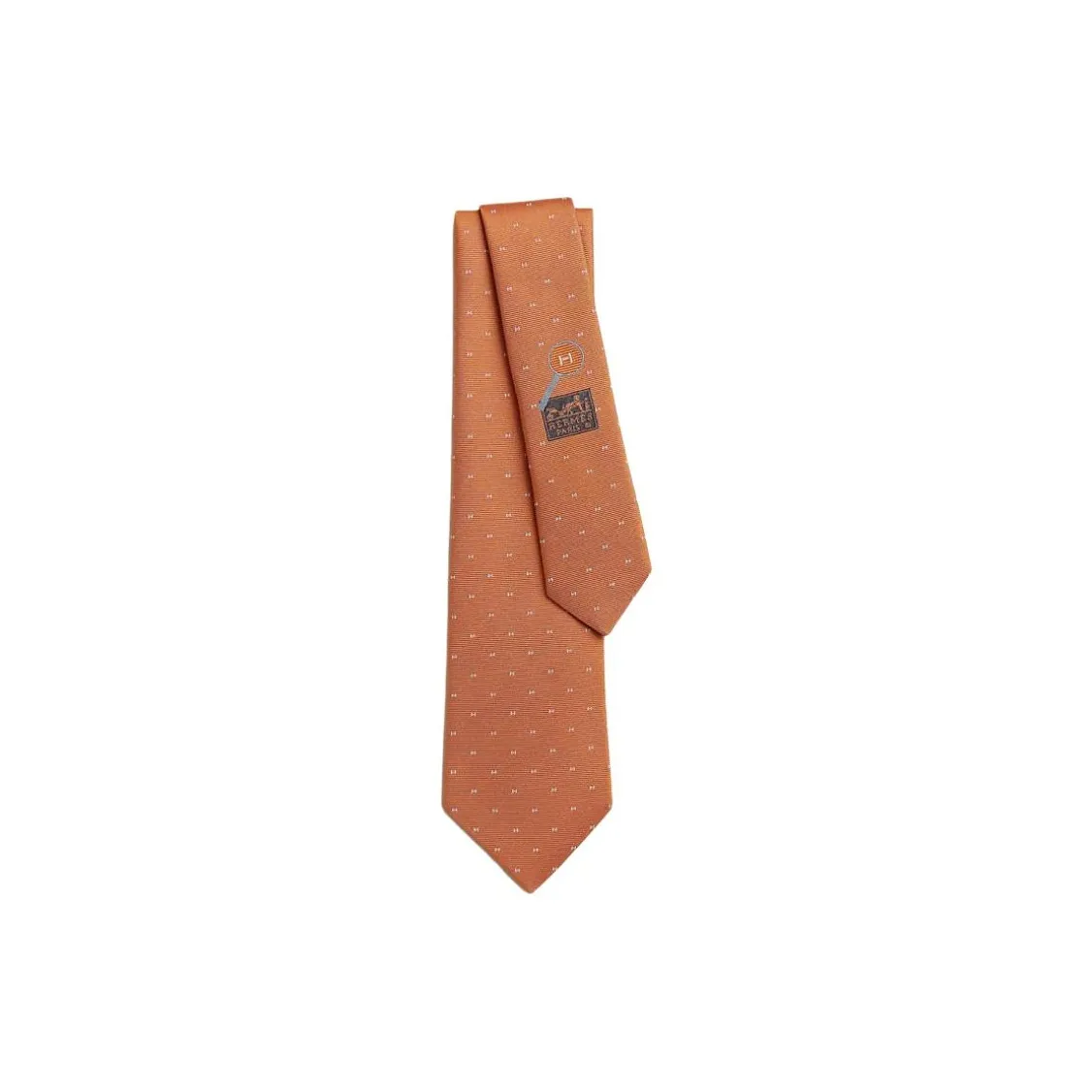 HERMES Silk, Mulberry Silk Ties Men's Orange