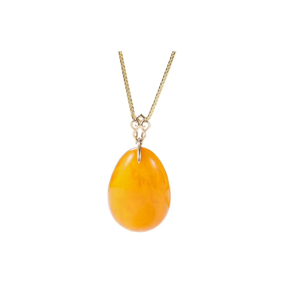 S&A 14K Gold Set With Amber Beeswax Fine Necklace Women's