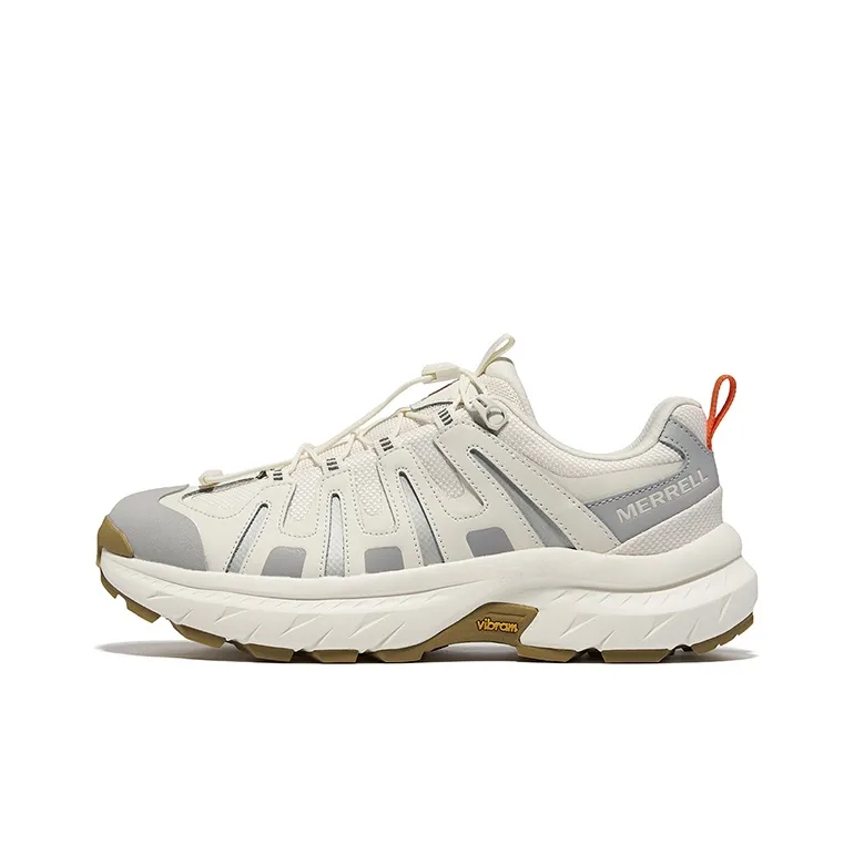 MERRELL Cushioned Slip-Resistant Low-Top Trekking Shoes Men's Milk White Gray