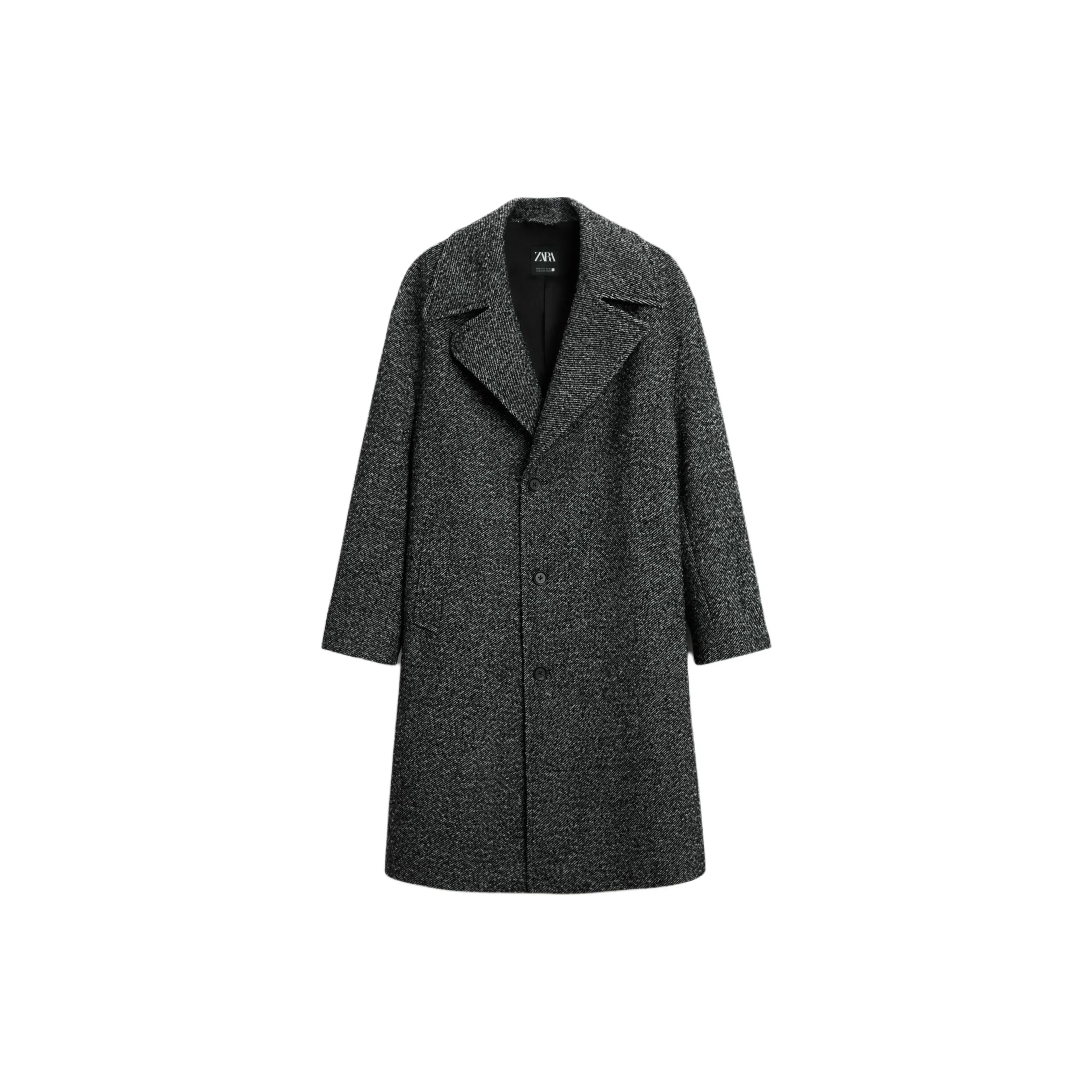 ZARA Мужское пальто угольно-серого цвета