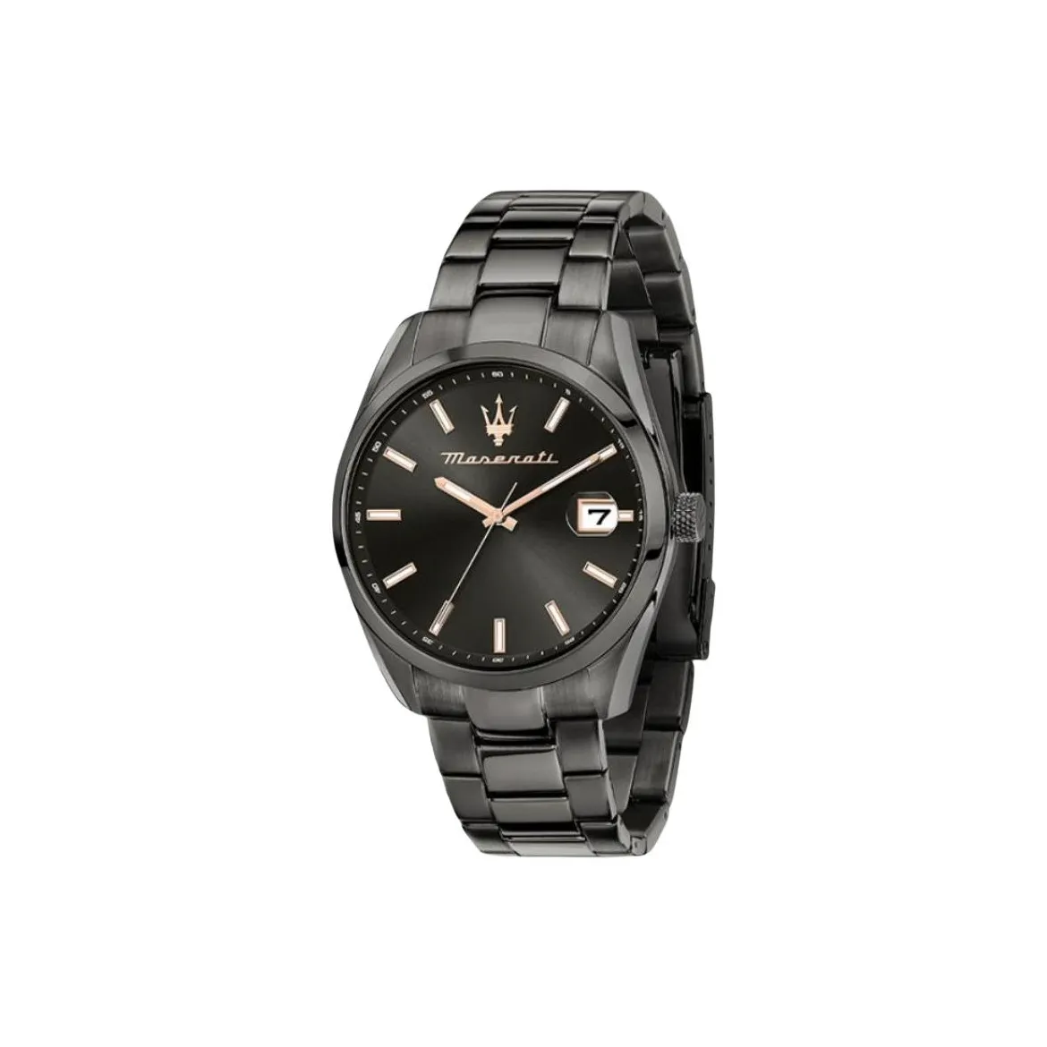 Maserati ATTRAZIONE Collection Мужские часы Кварцевый механизм Металлический ремешок 43 мм Черный циферблат