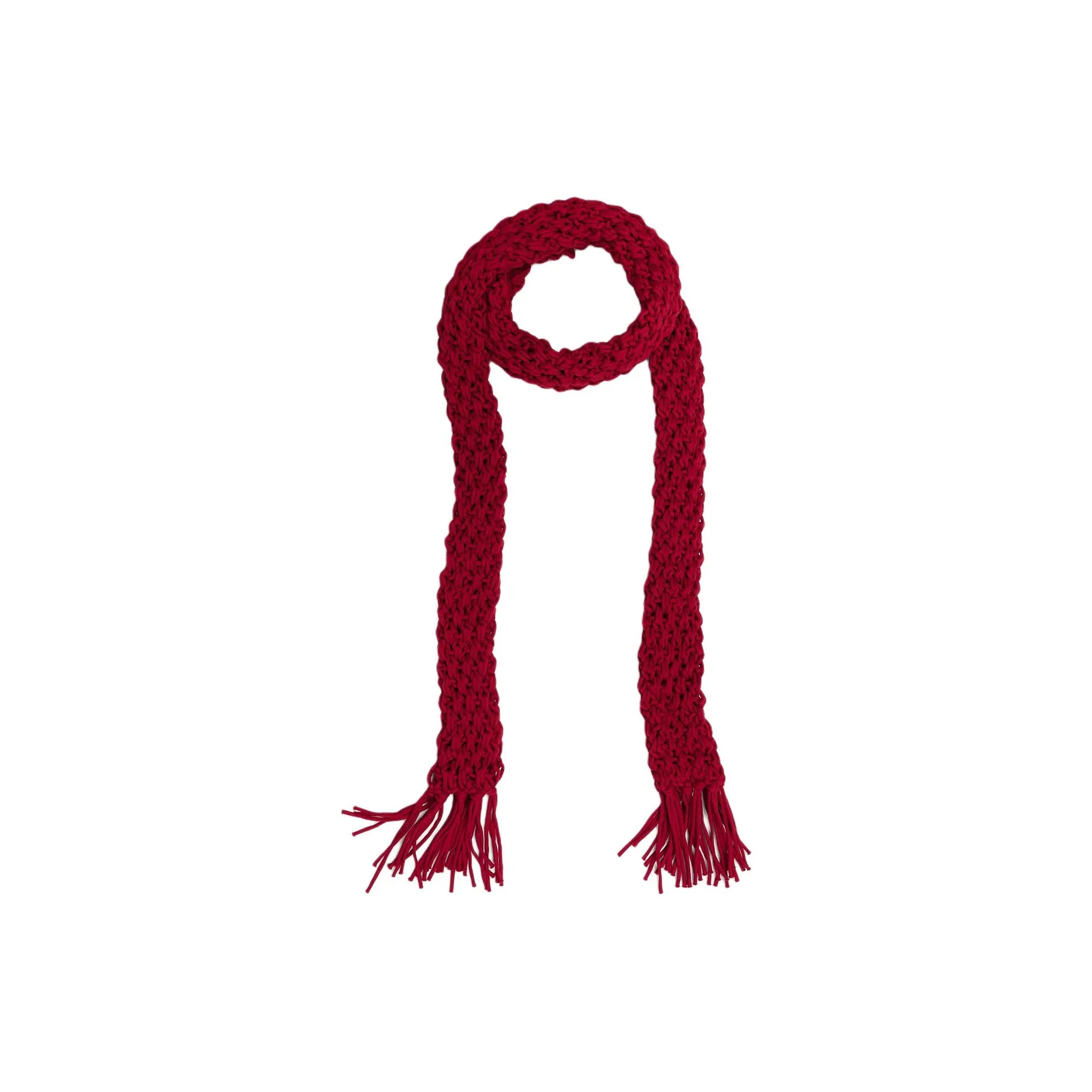 ZARA Cotton, Polyamide Knit Scarves Women's Red
