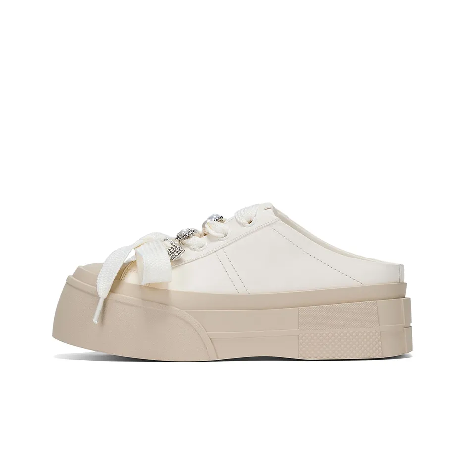 GG-CC Slip-on Casual Shoes Cushioned Abrasion-Resistant Slip-Resistant Open Heel Skateboard Shoes Women's