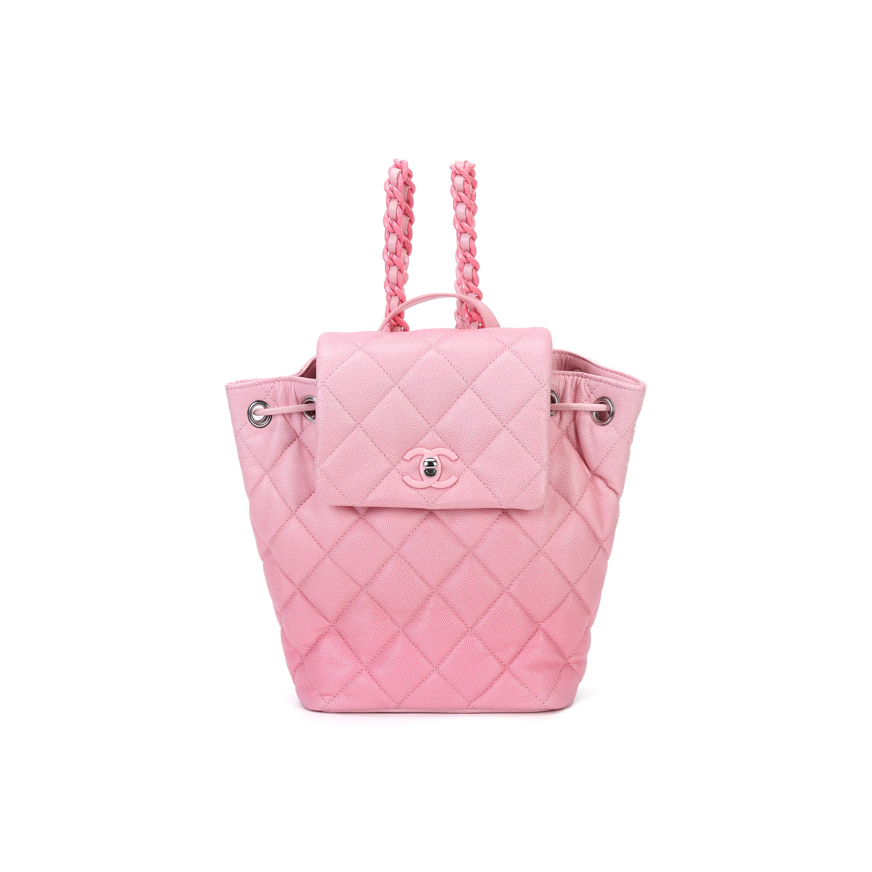 CHANEL Calfskin Backpack Women's Light Pink