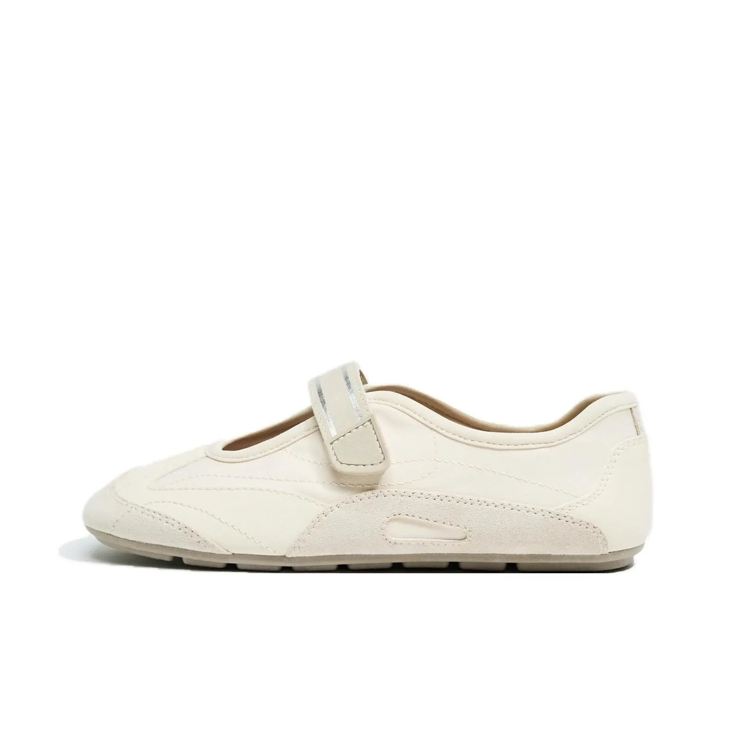 ZARA Плоская подошва Туфли Мэри Джейн Женские Светло-бежево-желтые