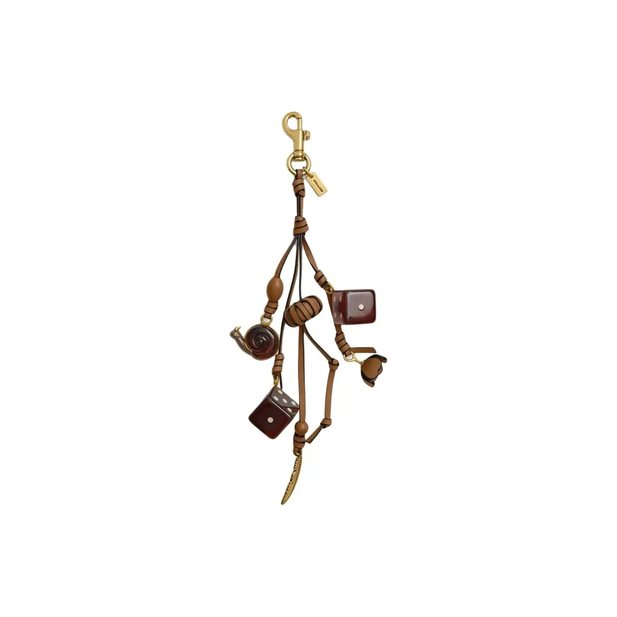 COACH Glove Tanned Leather Bag Charm Bag Accessory Women's Honey Brown