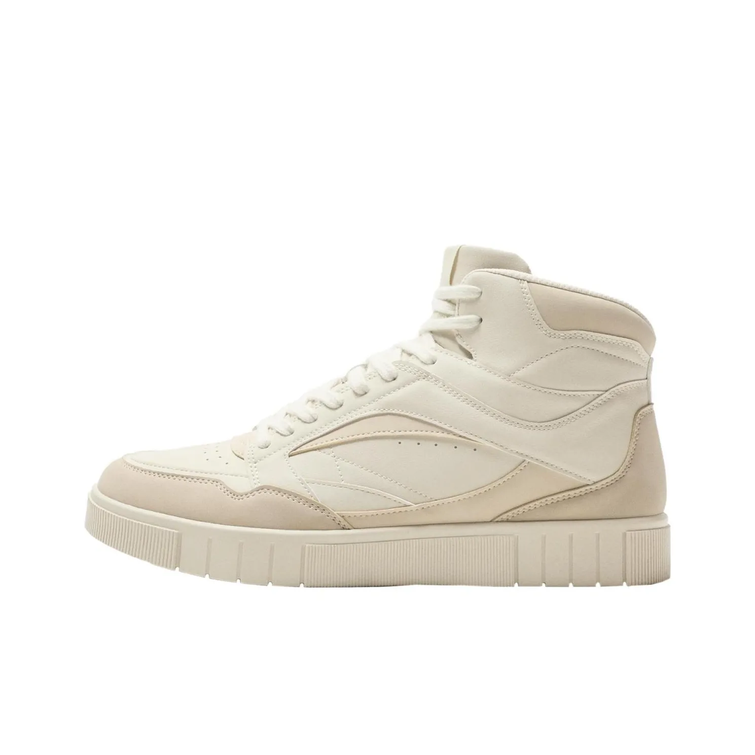 ZARA High Top Skateboard Shoes Men's Ecru