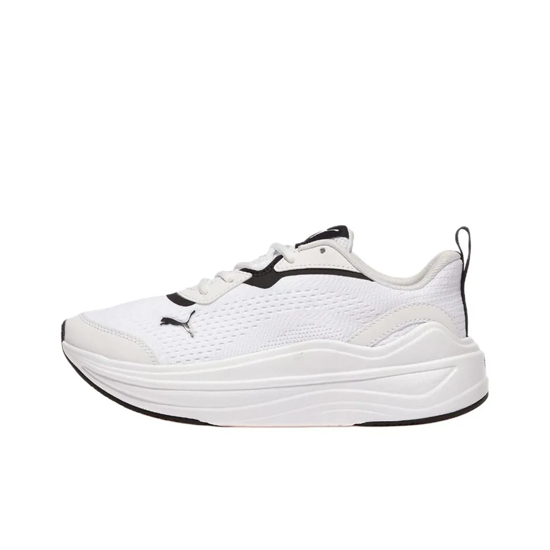 PUMA Soft Ride Stacked Clean Anti Slip Wear Resistant Low Top Casual Running Shoes Women's White