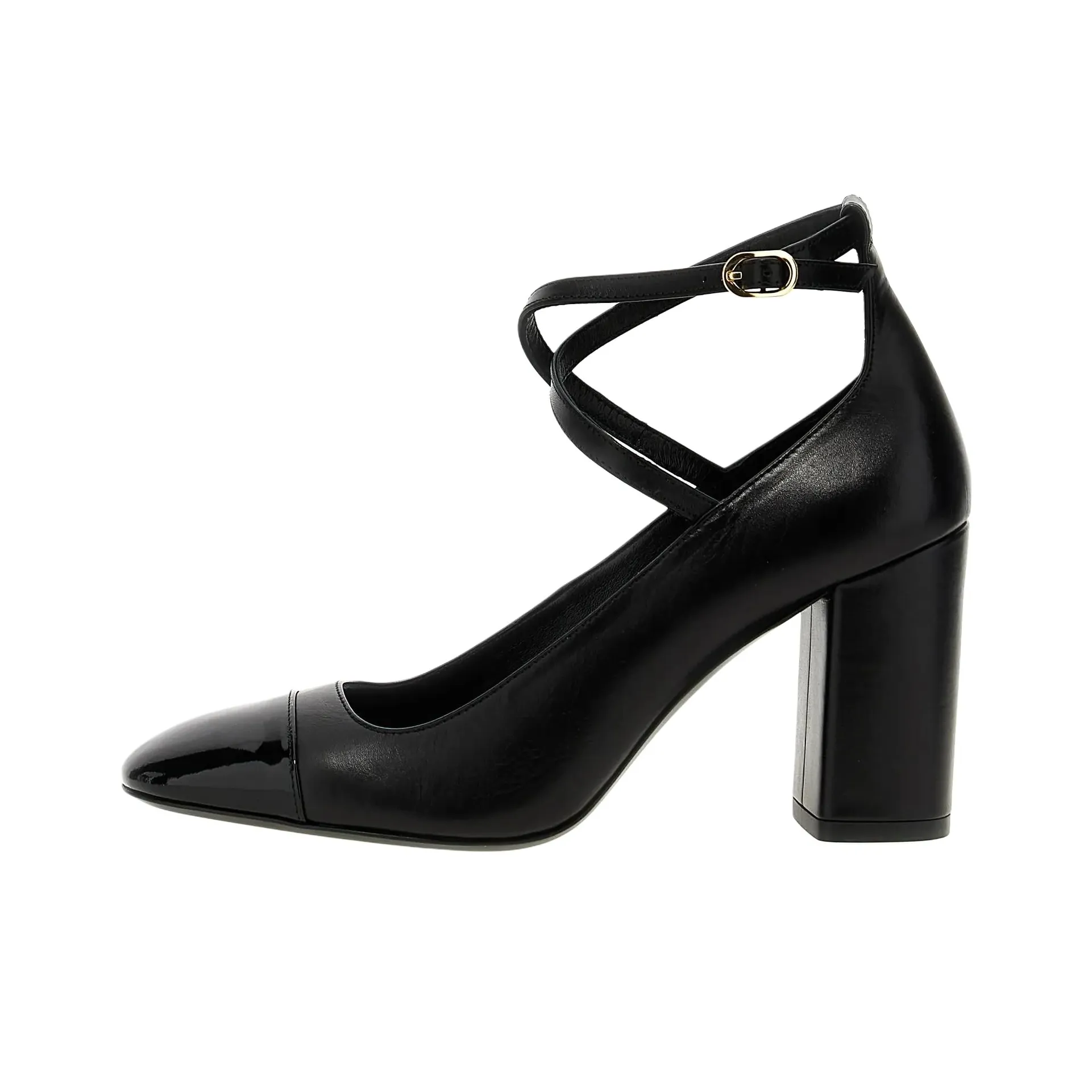 Stuart Weitzman/SW Eden Strap Chunky Heel High Heels Women's Black