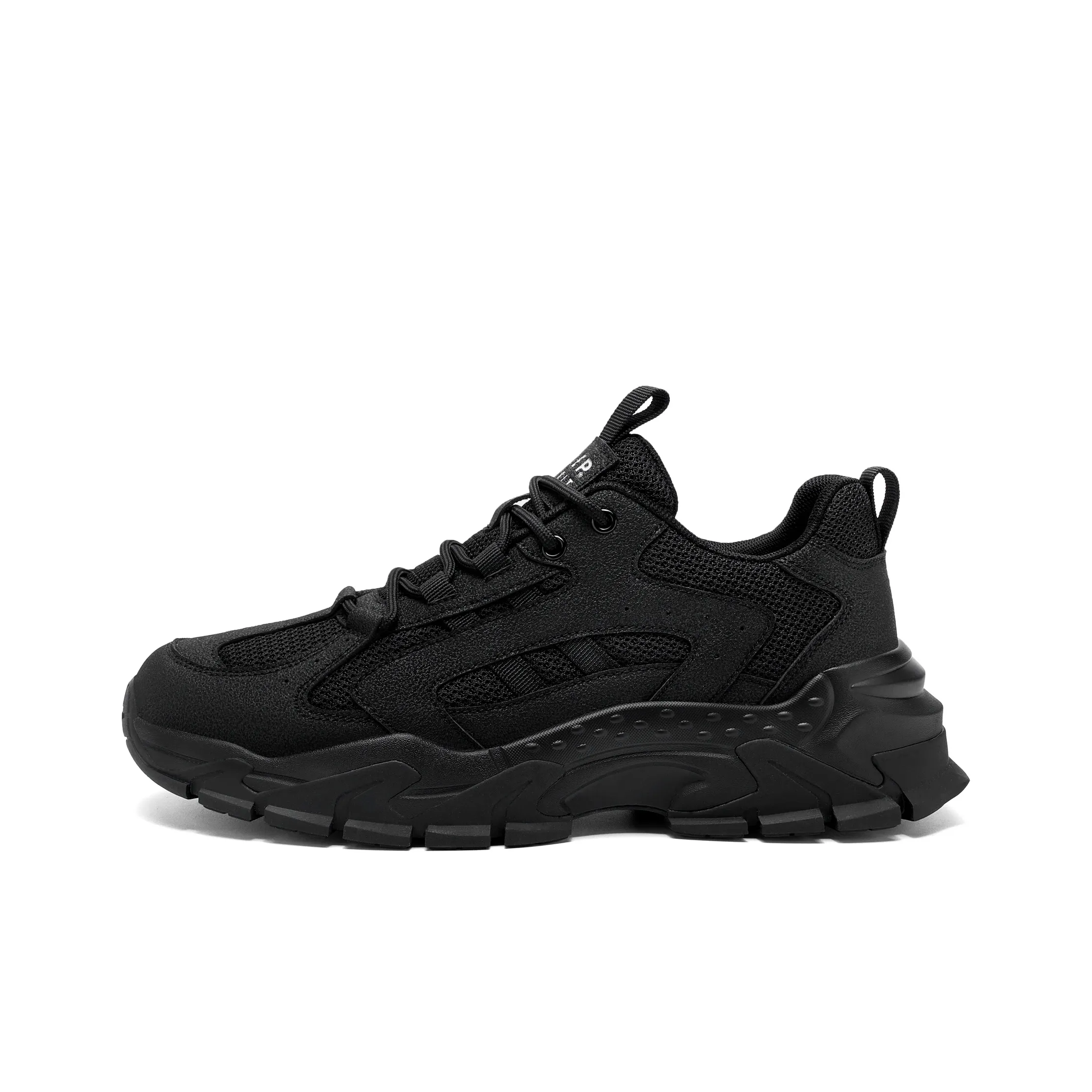JEEP SPIRIT Abrasion Resistant, Breathable, Moisture Wicking, Height Enhancing Low Top Chunky Sneakers Men's Black