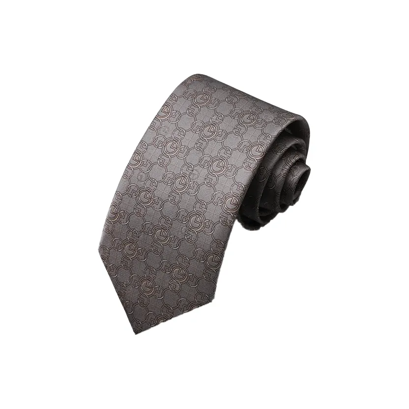 GOLDLION Mulberry Silk Ties Men's Coffee Gray