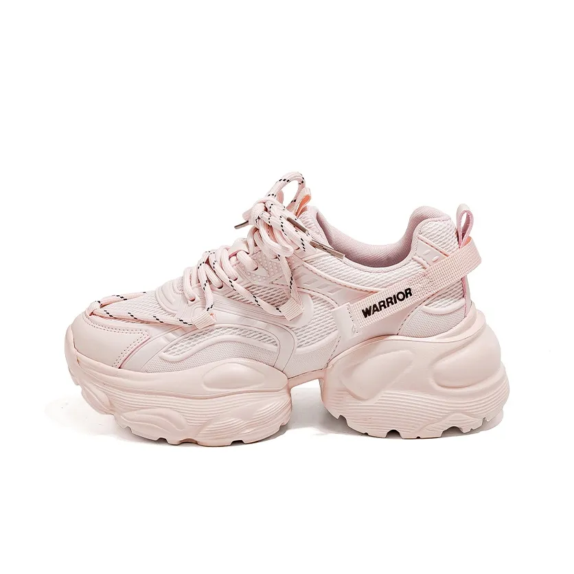 Warrior Low Топ Толстая подошва Кроссовки Женские Розовые