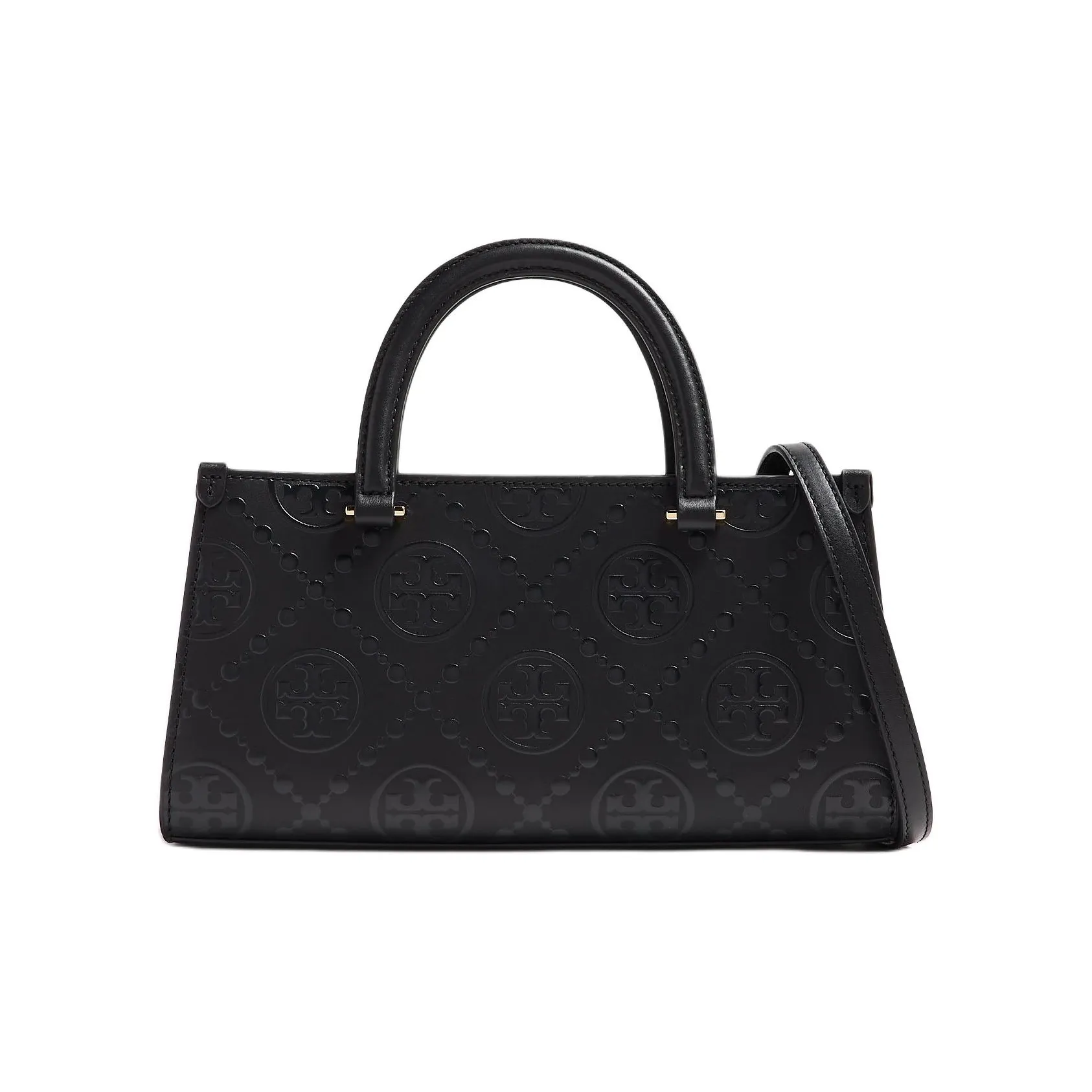 Tory Burch T Monogram Кожа Сумка через плечо Сумка Маленькая Женская Черная