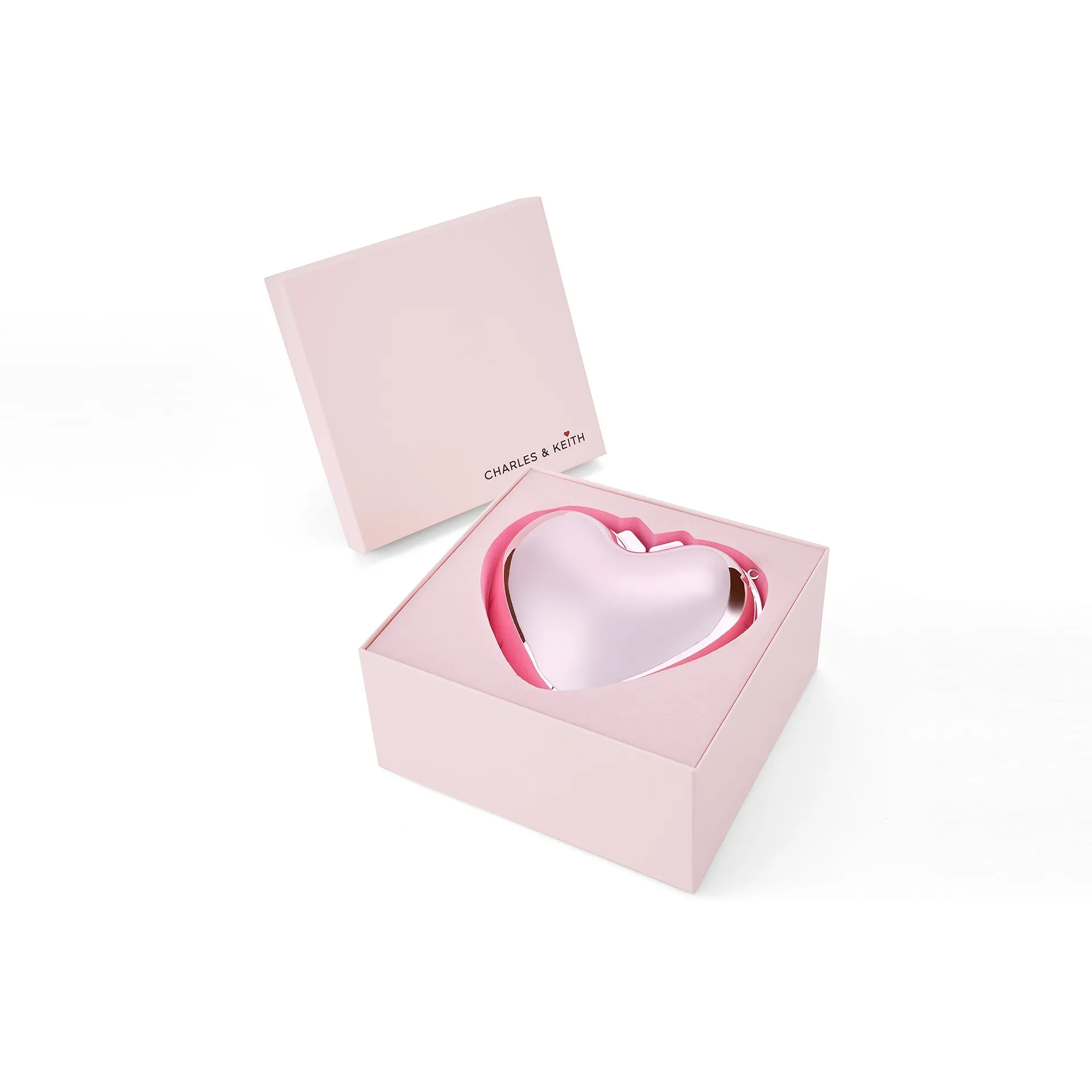 CHARLES&KEITH PU Shoulder Bag Women's Silver/Pink