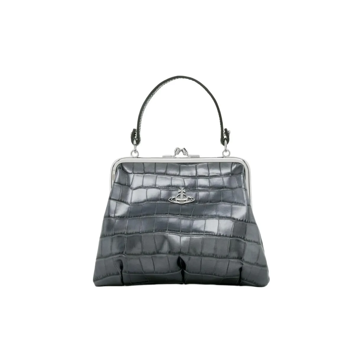 Vivienne Westwood Granny Frame Кожа Одно Плечо Сумка Женская Углеродно-Серый