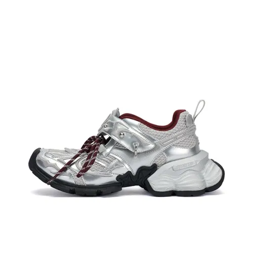 SugarSu Толстоподошвенные кроссовки Low Top Серебряные Женские