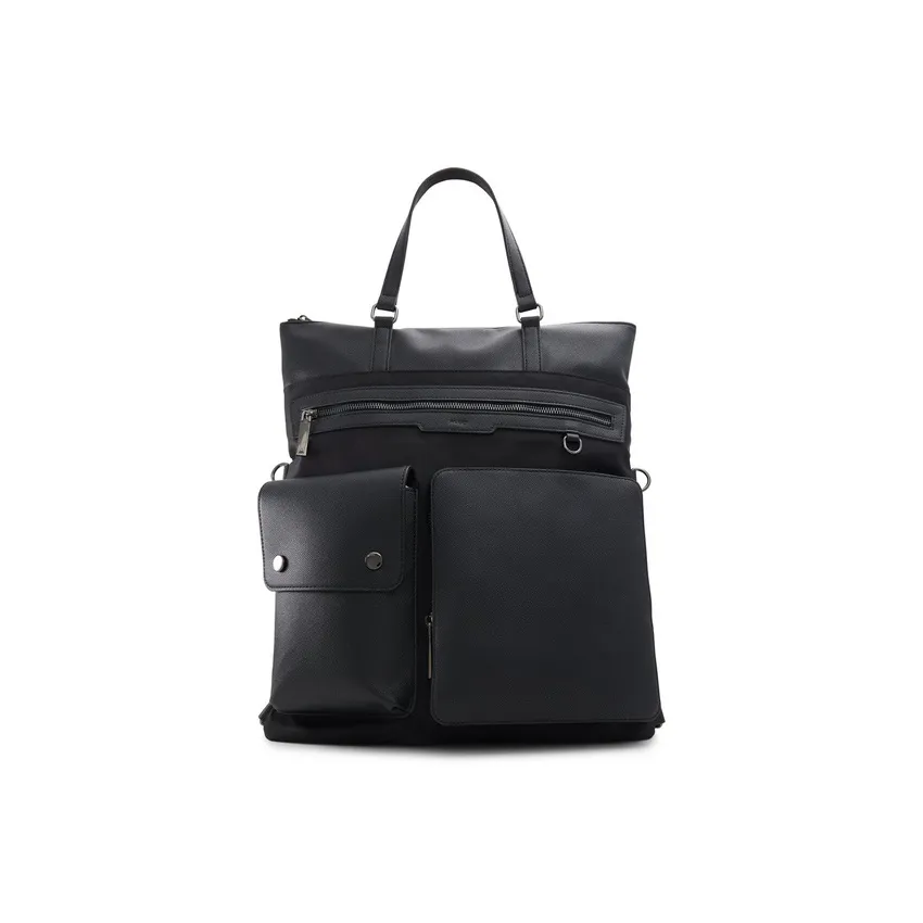 ALDO Nylon Artificial Leather Handbag Medium Size Men's Black