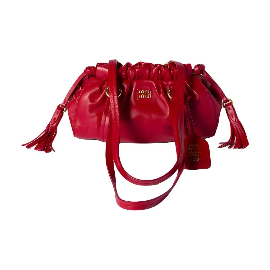 MIU MIU Leather Handbag, Shoulder Bag Mini Women's Red