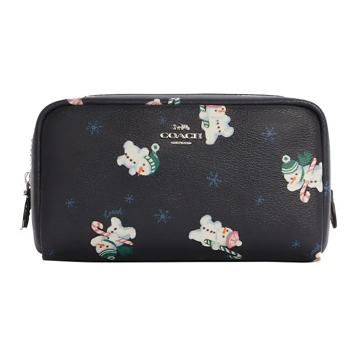 COACH Canvas Кожа Сумка на молнии Маленькая сумочка Клатч Маленькая Женская Черная