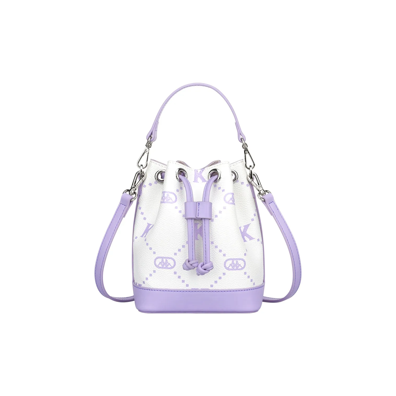 Kappa Matte Leather Bucket Bag, Handbag, Shoulder Bag, Crossbody Bag Women's Aromatherapy Lavender Full Print