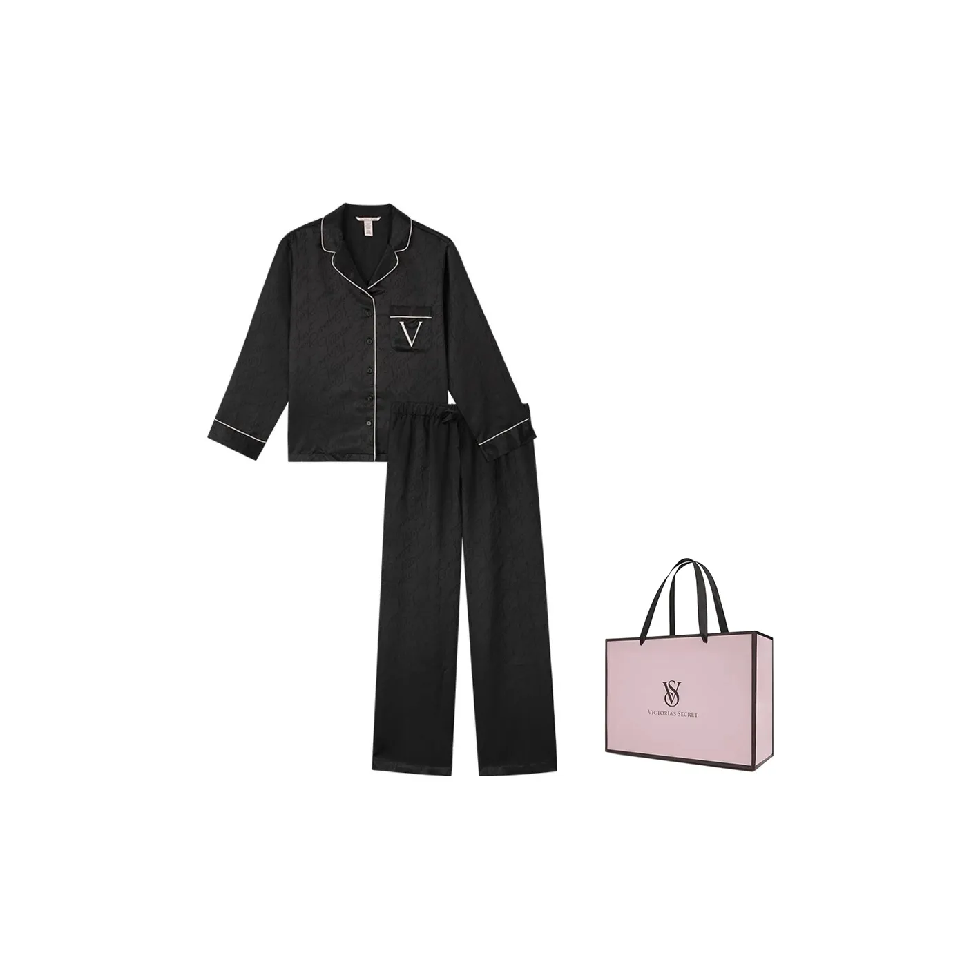 Victoria's Secret Pajama Set Women's Black