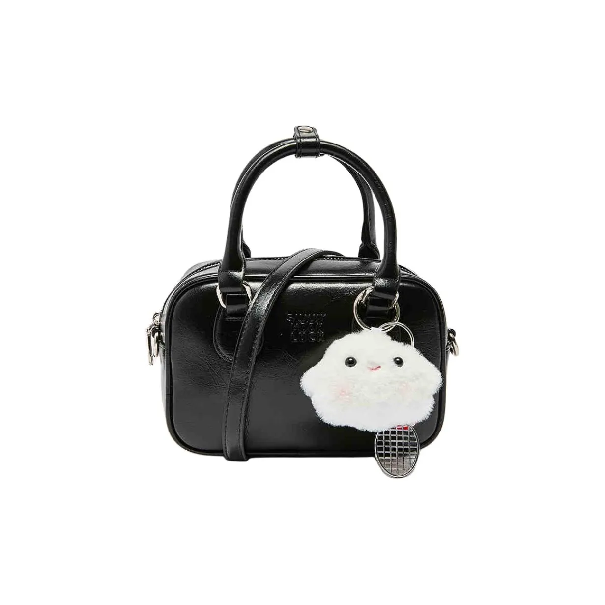 Three Blessings ПУ (полиуретан) Bowling Bag Сумка через плечо Сумка среднего размера Женская Черный Чисто белый Розовый