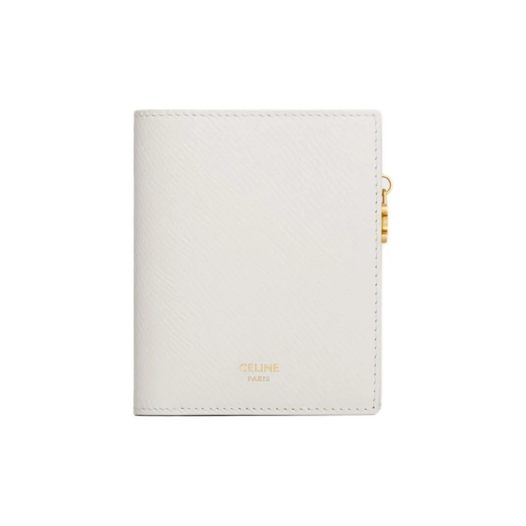 CELINE Triomphe Calfskin Wallet Women's Beige
