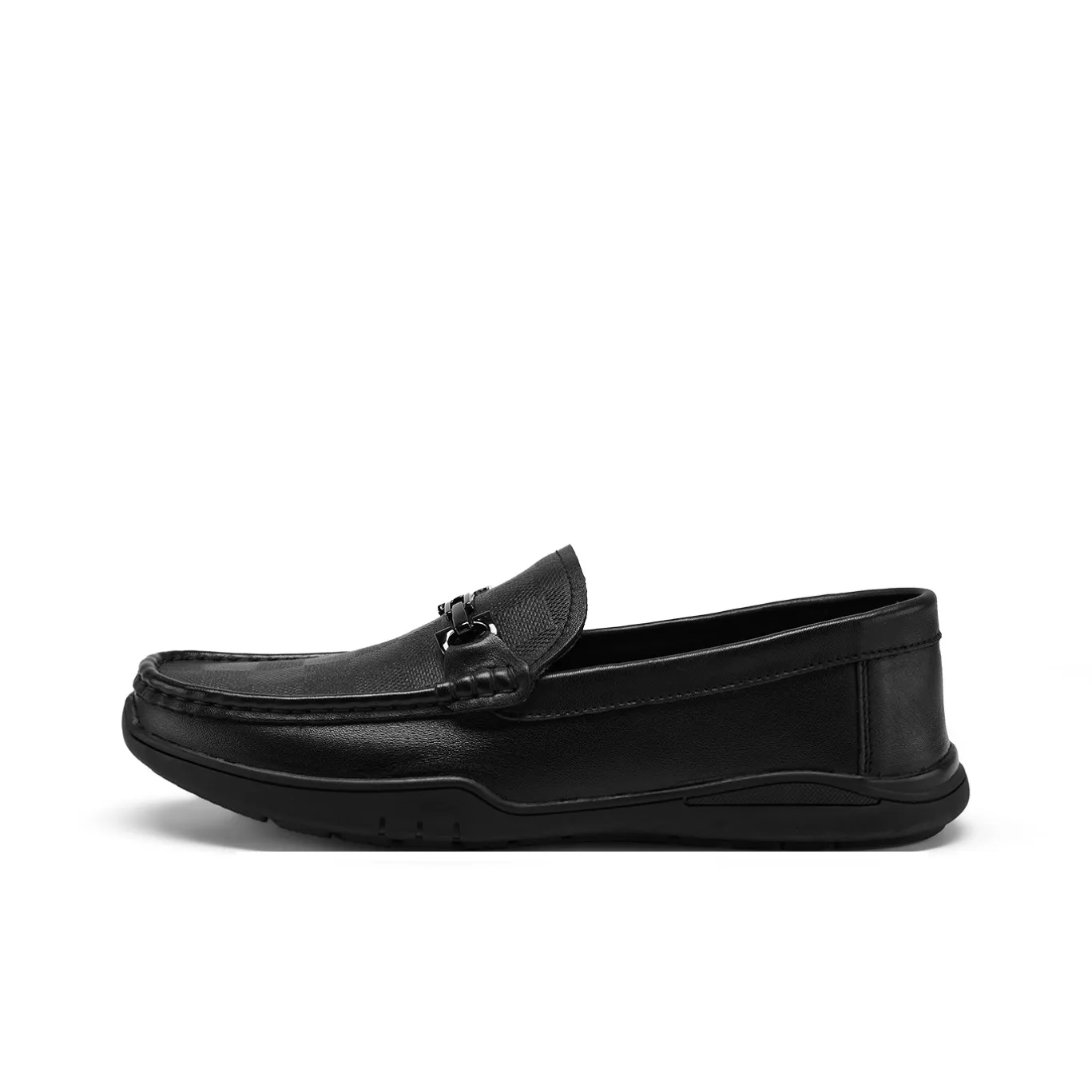 HLA Slip on Business Minimalist Style Comfortable Rubber Sole Monk Strap Wide Cow Leather Casual Shoes