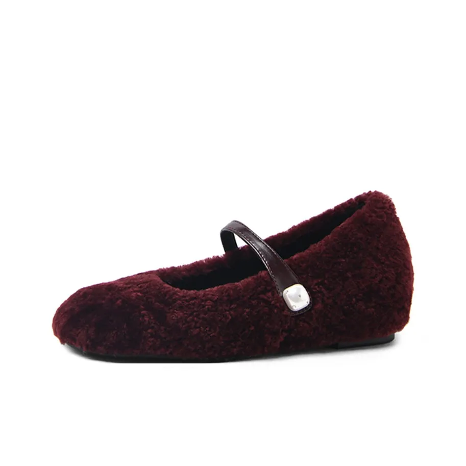 CAMEIDO Mary Jane Shoes 4CM Женские Бургунди