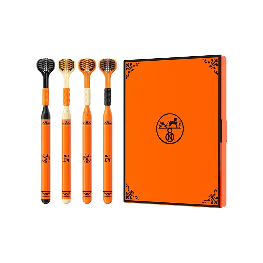 BANNER Luxe Advanced Triple Layer Soft Velvet Toothbrushes Antibacterial Gum Protection Cleaning Tongue Gift Box Set