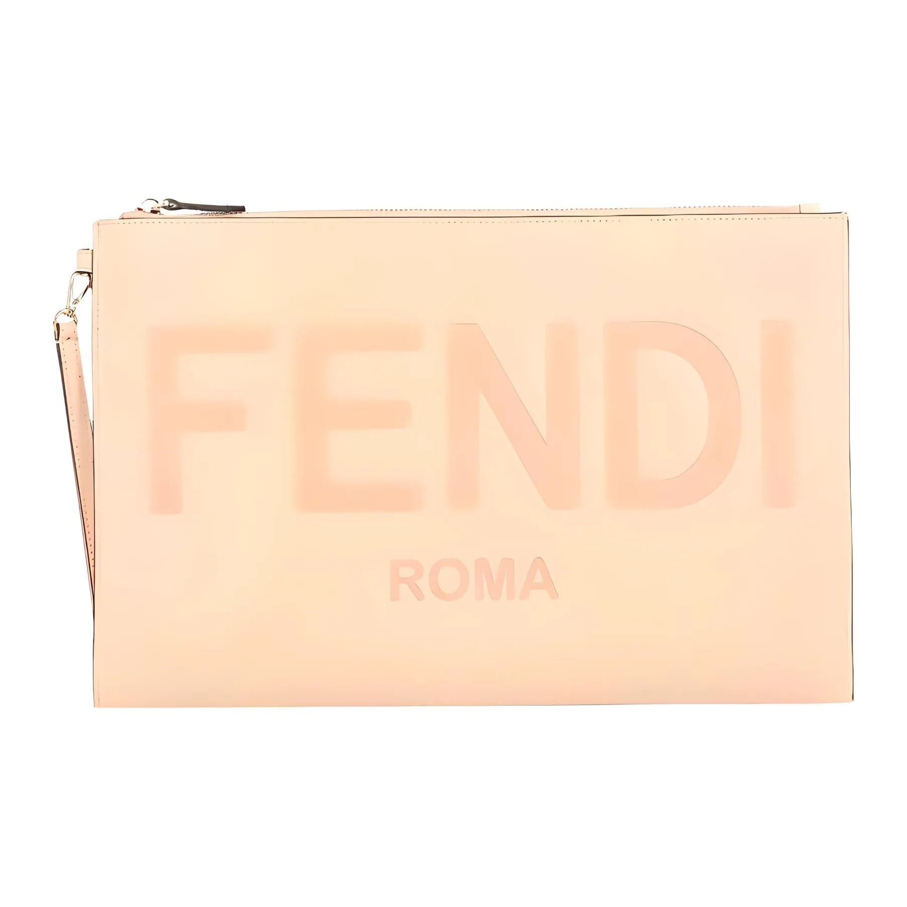 FENDI Leather Clutch Large Size Women's Pink