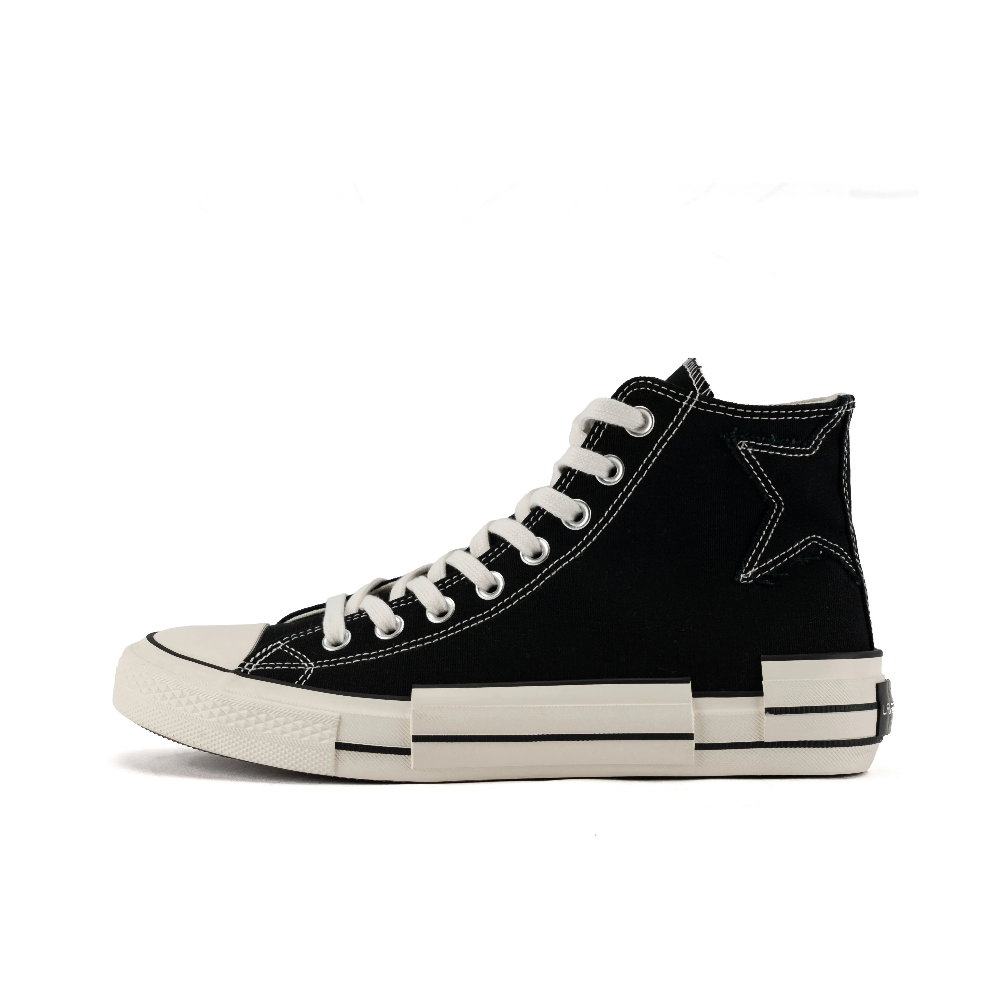 LARA STAR Slip-resistant Abrasion-resistant Lightweight High-Top Shoes Unisex White Black ЛАРА СТАР Противоскользящие Износостойкие Легкие Высокие Кеды Унисекс Белый Черный