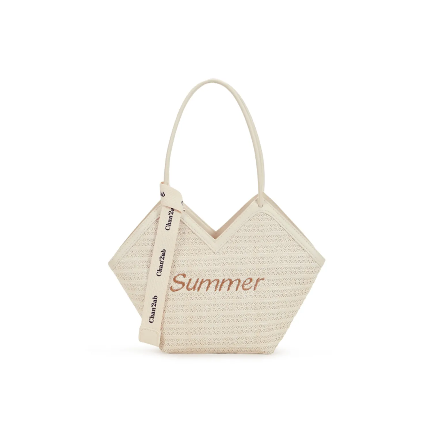 Old Man's Head Ткань Соломенная Плетение Сумка-тоут Сумка через плечо Женская Экрю