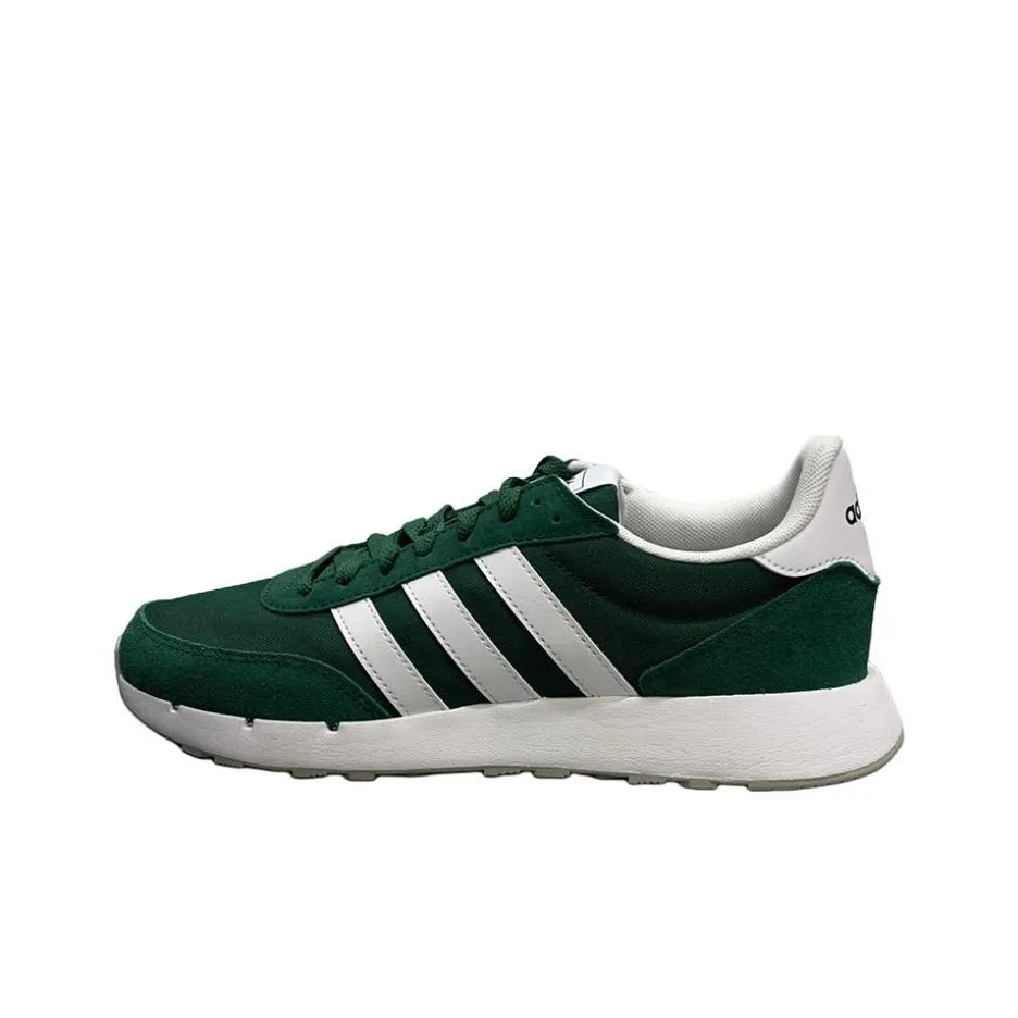Adidas Run 60s 2,0 Slip-resistant Abrasion-resistant Low Top Casual Running Shoes Unisex Green White Adidas Run 60s 2,0 Противоскользящий Устойчивый к истиранию Низкий Топ Повседневные Беговые Кроссовки Унисекс Зеленый Белый