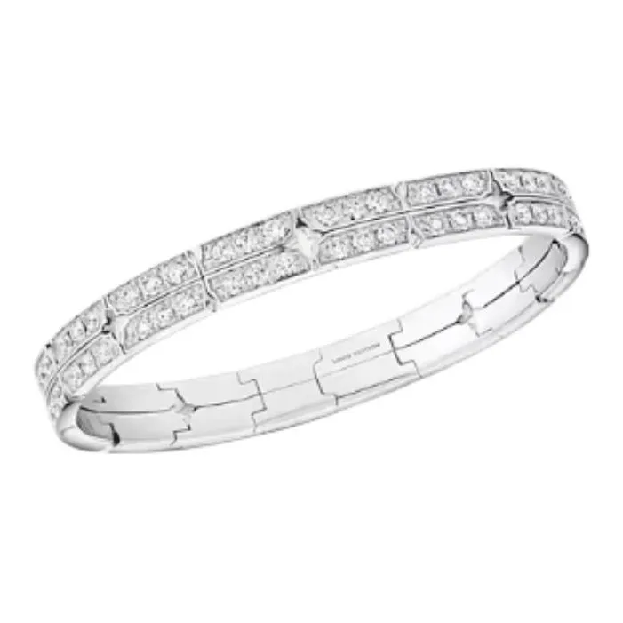 Lv Tumbler Bracelet White Gold And Diamonds