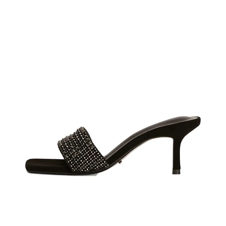Tony Bianco Rubber Sole Rhinestone Slide Slippers Women's Crystal