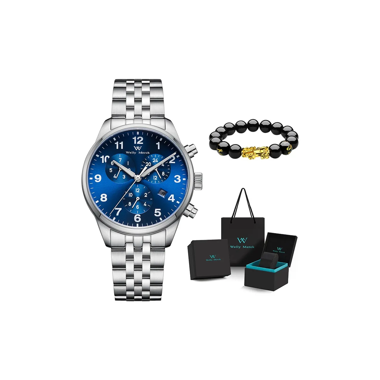 Welly Merck Автоматический Механический Механизм Часы Мужские Черный Циферблат