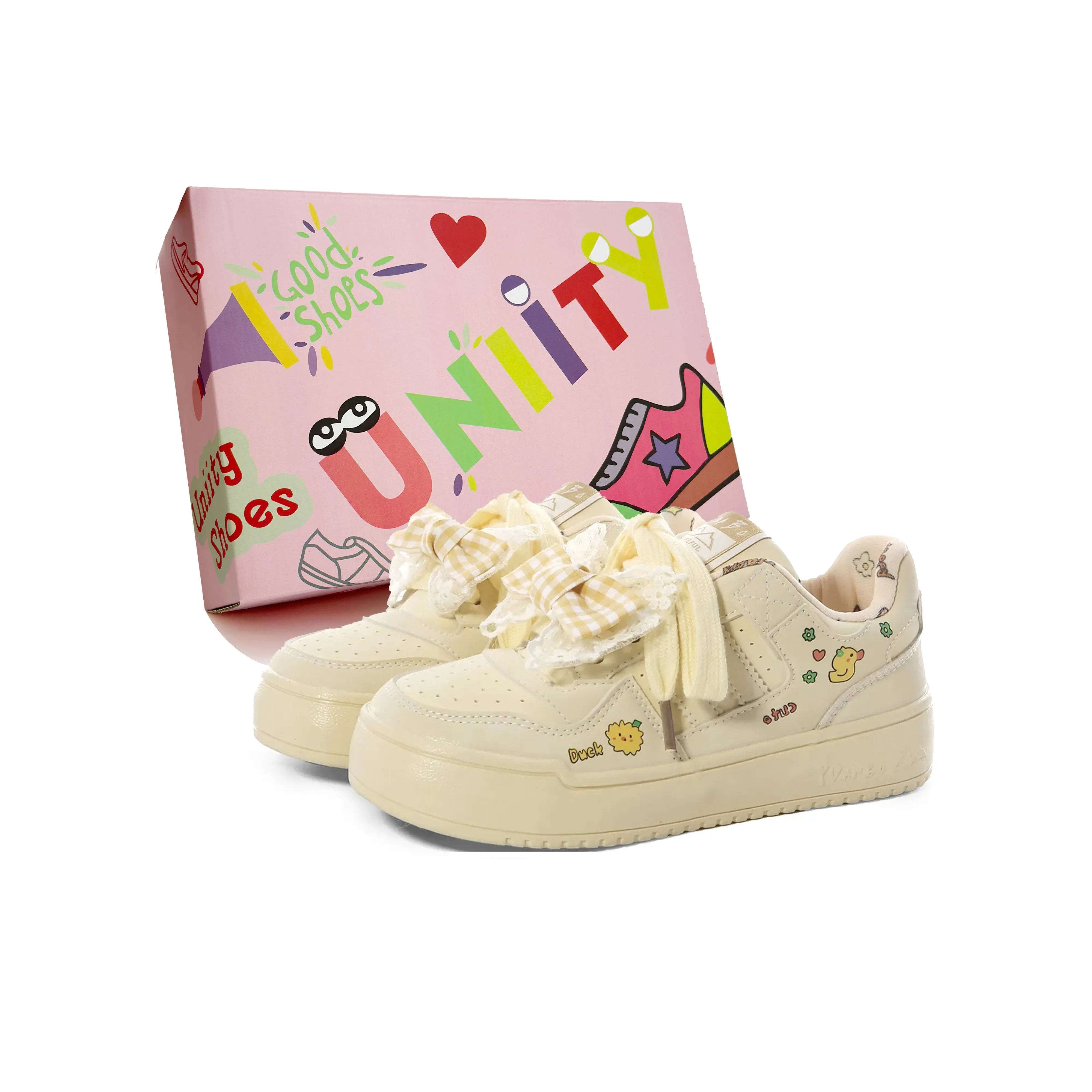 UNIITY Skateboard Shoes Women's Low Top Yellow