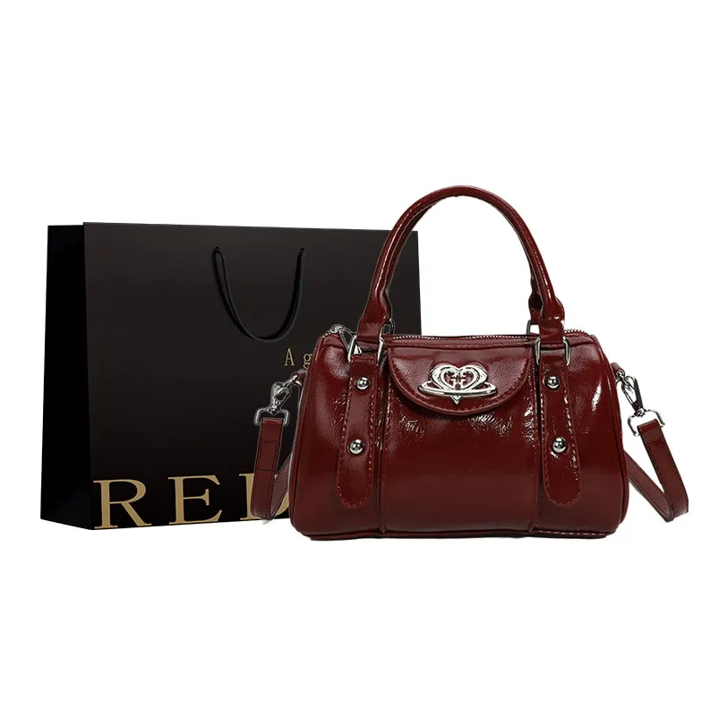 REDOO ПУ (полиуретан) Сумка Женская Черная Кофейная Бургунди