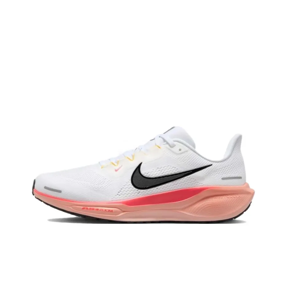 Nike Pegasus 41 Slip-resistant Abrasion-resistant Low Top Casual Running Shoes Men's White Orange Найк Pegasus 41 Противоскользящий Устойчивый к истиранию Низкий Топ Повседневные Беговые Кроссовки Мужские Белый Оранжевый