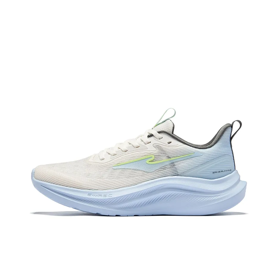 Erke Cushioning Lightweight Breathable Low-Top Running Shoes Men's Microcrystal White Light Oxygen Blue